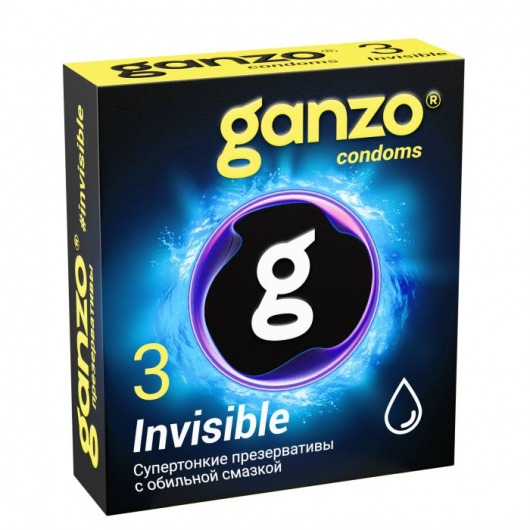 Супертонкие презервативы Ganzo Invisible - 3 шт. - Ganzo - купить с доставкой в Йошкар-Оле