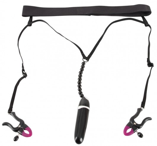 Женские вибростринги с зажимами для половых губ Spreader String with Vibrator - Orion - купить с доставкой в Йошкар-Оле