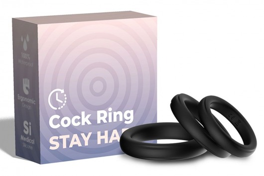 Набор из 3 черных эрекционных колец Stay Hard - Boys of Toys - в Йошкар-Оле купить с доставкой