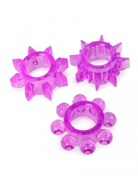 Набор из 3 лиловых эрекционных колец различной формы - Erowoman-Eroman - в Йошкар-Оле купить с доставкой