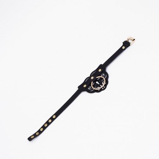 Черный чокер с клепками и золотистой фурнитурой - Crazy Handmade - купить с доставкой в Йошкар-Оле