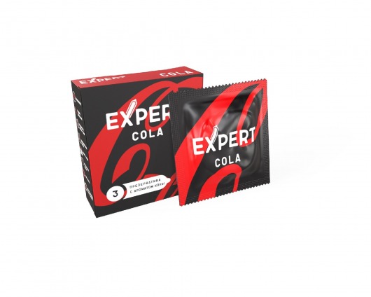 Презервативы с ароматом колы Expert Cola - 3 шт. - Expert - купить с доставкой в Йошкар-Оле