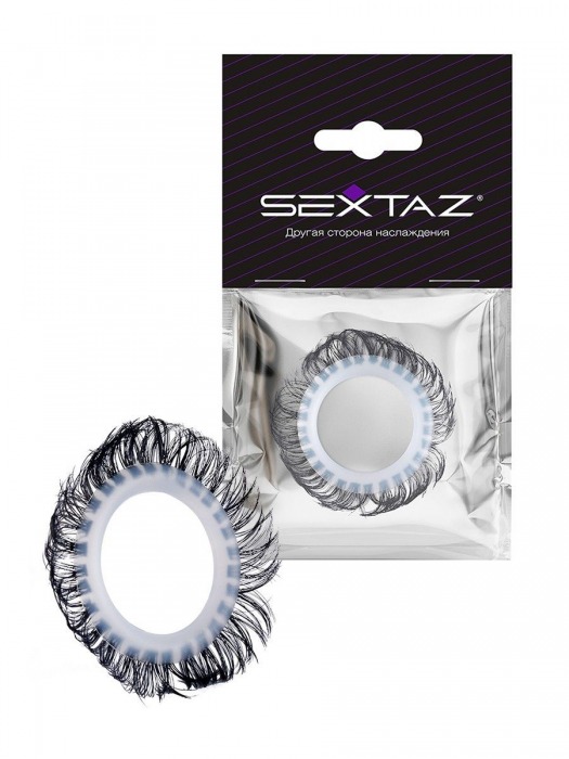 Эластичное эрекционное колечко с черными «ресничками» - Sextaz - в Йошкар-Оле купить с доставкой