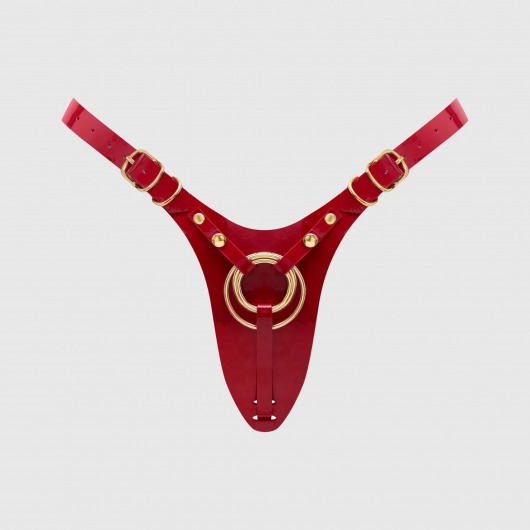 Красный пояс для фиксации насадок Strap-On-Me Leatherette Harness Fabulous - Strap-on-me - купить с доставкой в Йошкар-Оле