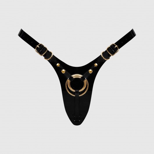 Черный пояс для фиксации насадок Strap-On-Me Leatherette Harness Fabulous - Strap-on-me - купить с доставкой в Йошкар-Оле