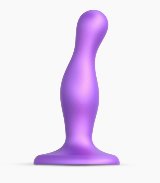 Фиолетовая насадка Strap-On-Me Dildo Plug Curvy size S - Strap-on-me - купить с доставкой в Йошкар-Оле
