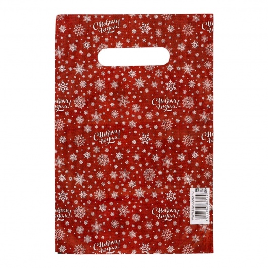 Красный подарочный новогодний пакет с вырубной ручкой (20х30 см) - Сима-Ленд - купить с доставкой в Йошкар-Оле