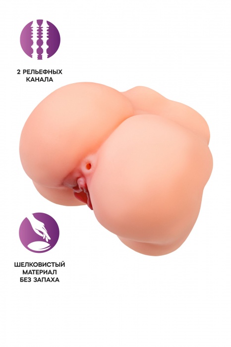 Реалистичный мастурбатор в форме попки с 2 любовными входами - No Name - в Йошкар-Оле купить с доставкой