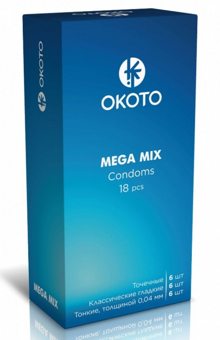 Презервативы OKOTO Mega Mix - 18 шт. - Sitabella - купить с доставкой в Йошкар-Оле