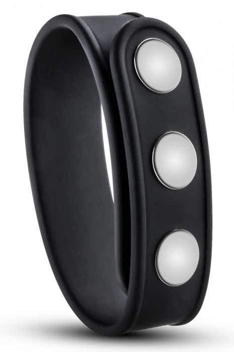 Черное эрекционное кольцо на кнопках - Blush Novelties - в Йошкар-Оле купить с доставкой