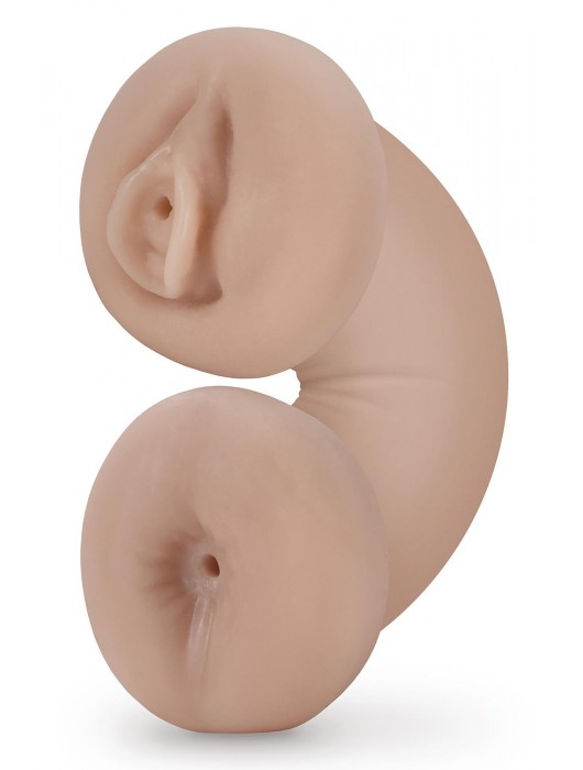 Телесный люминесцентный двусторонний мастурбатор Tasha - Blush Novelties - в Йошкар-Оле купить с доставкой