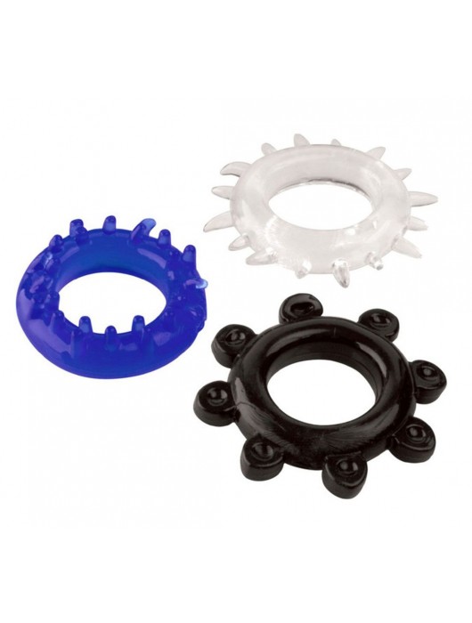 Набор из 3 эрекционных колец разного цвета и рельефа - Boys of Toys - в Йошкар-Оле купить с доставкой