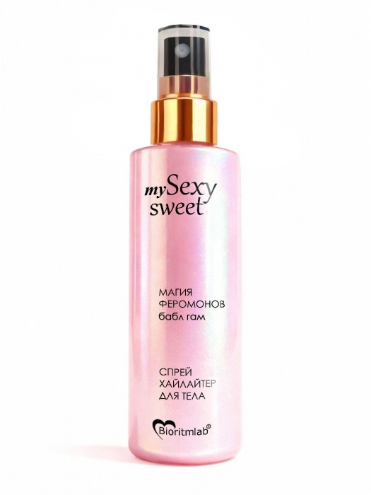 Спрей хайлайтер для тела Sexy Sweet с ароматом бабл-гам, шиммером и феромонами - 200 мл. -  - Магазин феромонов в Йошкар-Оле