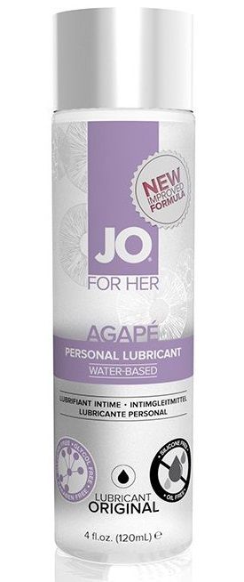 Женский лубрикант на водной основе JO AGAPE LUBRICANT ORIGINAL - 120 мл. - System JO - купить с доставкой в Йошкар-Оле