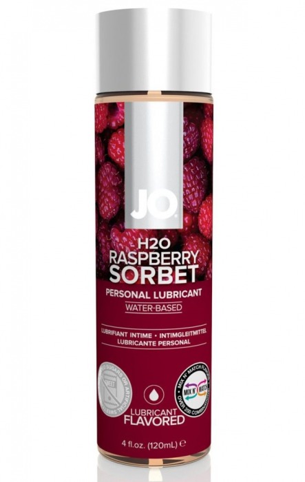 Лубрикант на водной основе с ароматом малины JO Flavored Raspberry Sorbet - 120 мл. - System JO - купить с доставкой в Йошкар-Оле