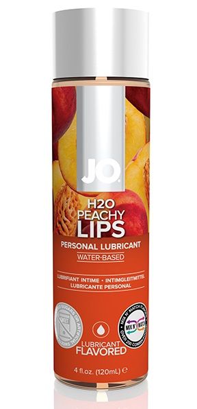 Лубрикант на водной основе с ароматом персика JO Flavored Peachy Lips - 120 мл. - System JO - купить с доставкой в Йошкар-Оле