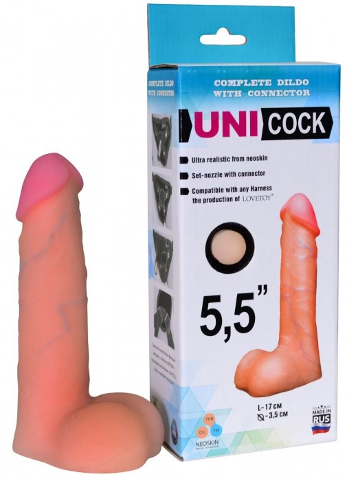 Фаллическая насадка Харнесс UNICOCK 5,5  - 17 см. - LOVETOY (А-Полимер) - купить с доставкой в Йошкар-Оле