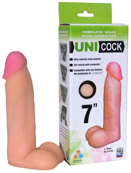 Фаллическая насадка Харнесс UNICOCK 7  - 19 см. - LOVETOY (А-Полимер) - купить с доставкой в Йошкар-Оле