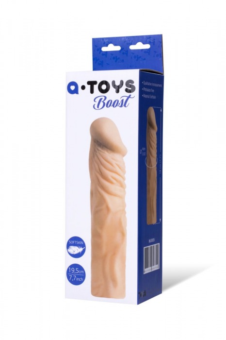 Насадка с ярко выраженной головкой и рельефным стволом - 19 см. - A-toys - в Йошкар-Оле купить с доставкой