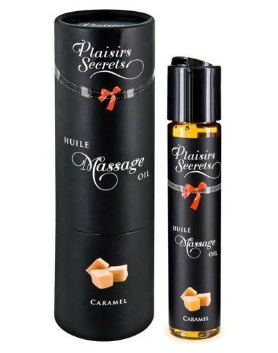 Массажное масло с ароматом карамели Huile de Massage Gourmande Caramel - 59 мл. - Plaisir Secret - купить с доставкой в Йошкар-Оле