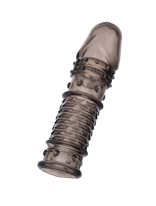 Дымчатая закрытая насадка ToyFa XLover с чешуйками и пупырышками - 13,5 см. - ToyFa - в Йошкар-Оле купить с доставкой