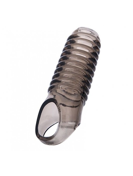 Дымчатая насадка с рёбрышками и подхватом мошонки ToyFa XLover - 12,5 см. - ToyFa - в Йошкар-Оле купить с доставкой