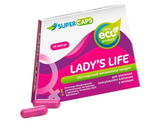 Возбуждающие капсулы Ladys Life - 14 капсул (0,35 гр.) - SuperCaps - купить с доставкой в Йошкар-Оле