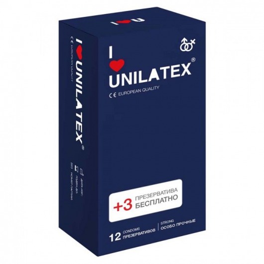 Ультрапрочные презервативы Unilatex Extra Strong - 12 шт. + 3 шт. в подарок - Unilatex - купить с доставкой в Йошкар-Оле