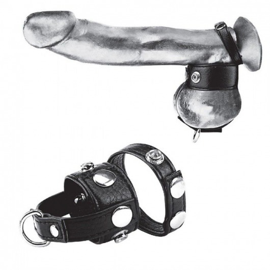 Утяжка для мошонки и пениса Cock Ring With 1  Ball Stretcher And Optional Weight Ring - BlueLine - купить с доставкой в Йошкар-Оле