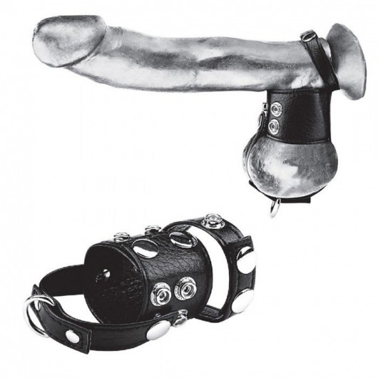 Утяжка на пенис и мошонку Cock Ring With 1.5  Ball Stretcher And Optional Weight Ring - BlueLine - купить с доставкой в Йошкар-Оле