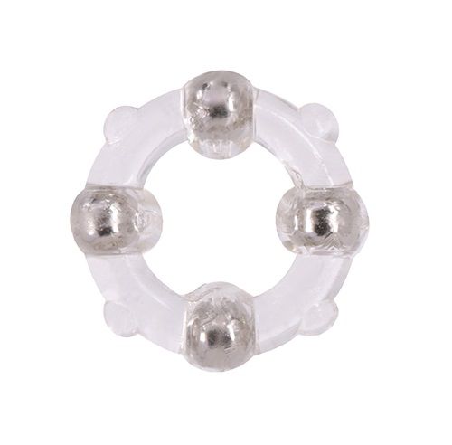 Эрекционное кольцо с 4 бусинами MENZSTUFF STUD RING CLEAR - Dream Toys - в Йошкар-Оле купить с доставкой