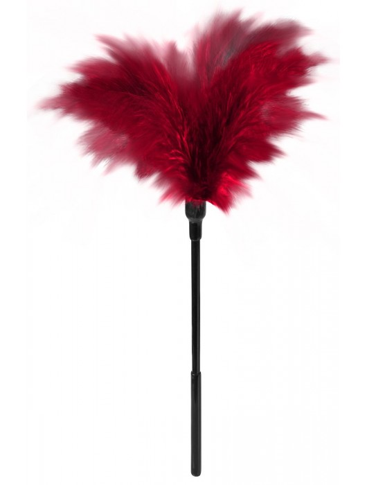 Пластиковая метелочка с красными пёрышками Small Feather Tickler - 32 см. - Blush Novelties - купить с доставкой в Йошкар-Оле