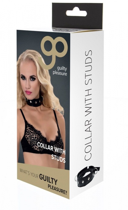 Полиуретановый ошейник с пуклями и D-кольцами Collar with Studs - Blush Novelties - купить с доставкой в Йошкар-Оле