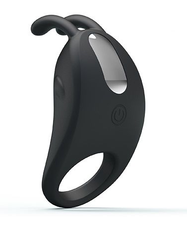 Чёрное эрекционное кольцо с вибрацией Rabbit Vibrator - Baile - в Йошкар-Оле купить с доставкой