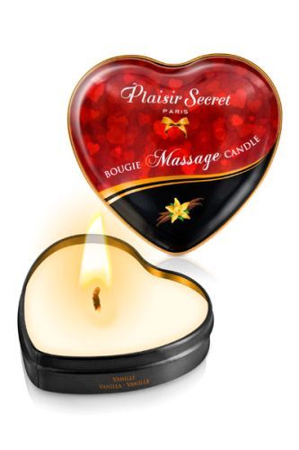 Массажная свеча с ароматом ванили Bougie Massage Candle - 35 мл. - Plaisir Secret - купить с доставкой в Йошкар-Оле