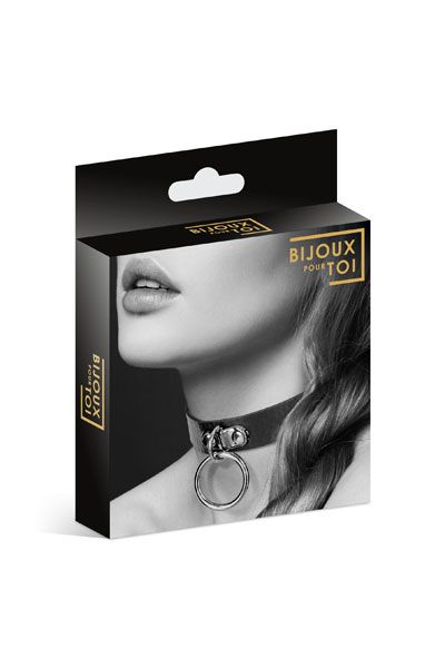 Узенький ошейник из полиуретана с кольцом - Bijoux Pour Toi - купить с доставкой в Йошкар-Оле