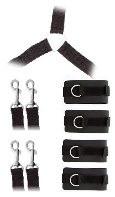 Комплект наручников и поножей LUXURIOUS BED RESTRAINT CUFF SET - Blush Novelties - купить с доставкой в Йошкар-Оле