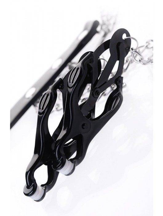 Черно-серебристые зажимы для сосков с кольцом для пениса TOYFA Metal - ToyFa - купить с доставкой в Йошкар-Оле