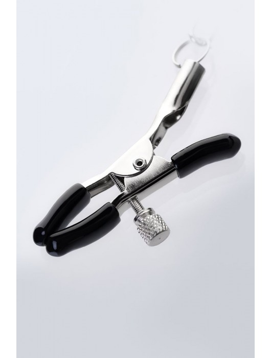 Серебристо-чёрные зажимы для сосков с кольцом для пениса TOYFA Metal - ToyFa - купить с доставкой в Йошкар-Оле