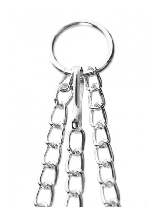 Серебристо-чёрные зажимы для сосков с кольцом для пениса TOYFA Metal - ToyFa - купить с доставкой в Йошкар-Оле