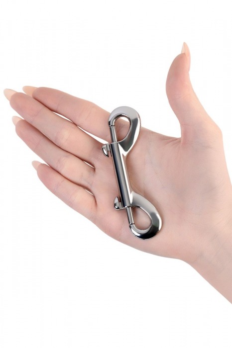 Серебристый двухсторонний карабин TOYFA Metal - ToyFa - купить с доставкой в Йошкар-Оле