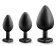 Набор черных анальных пробок с красным кристаллом-сердечком Bling Plugs Training Kit - Blush Novelties - купить с доставкой в Йошкар-Оле