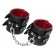Черные кожаные наручники с двумя ремнями и красной подкладкой - Pecado - купить с доставкой в Йошкар-Оле